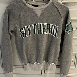 Harry Potter Slytherin Gray Women's Crewneck Sweatshirt XS